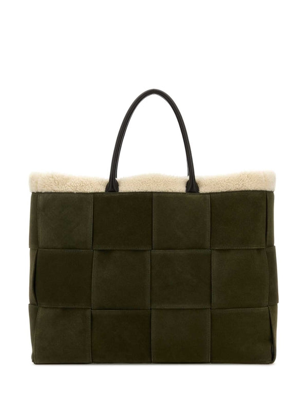 Arco Intreccio Suede Large Tote Bag