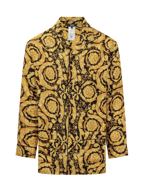 Baroque Printed Silk Pajama Shirt