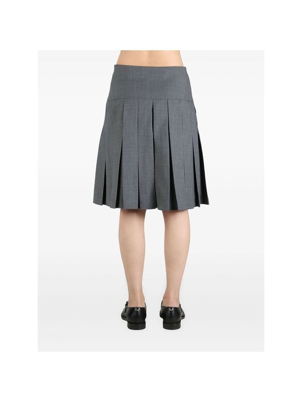 A-line Pleated Grey Skirt
