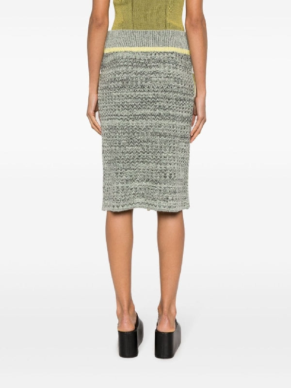 Wool Pencil Knit Skirt