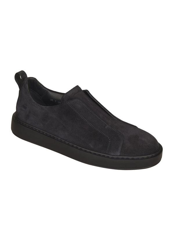 Santoni Black Low Top Sneakers