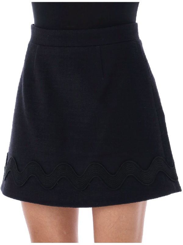 PATOU - Wave Trimming Detail Skirt - Jente