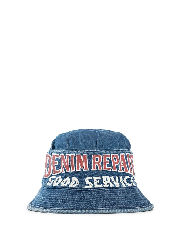 Lettering Denim Bucket Hat