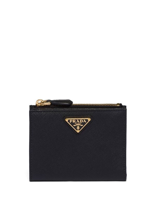 Triangle Logo Saffiano Leather Bifold
  Wallet