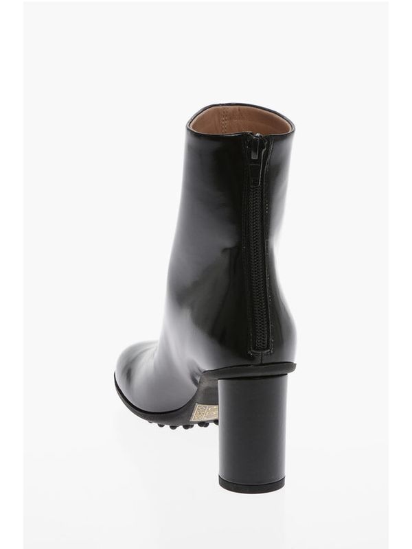 Atomic Patent Leather Ankle Boots Heel