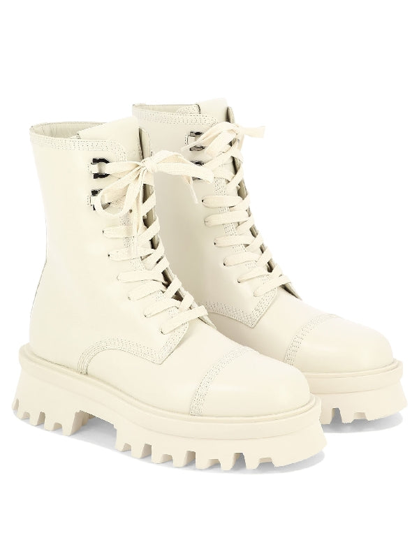 Gancini Eyelet Chunky Sole Combat Boots