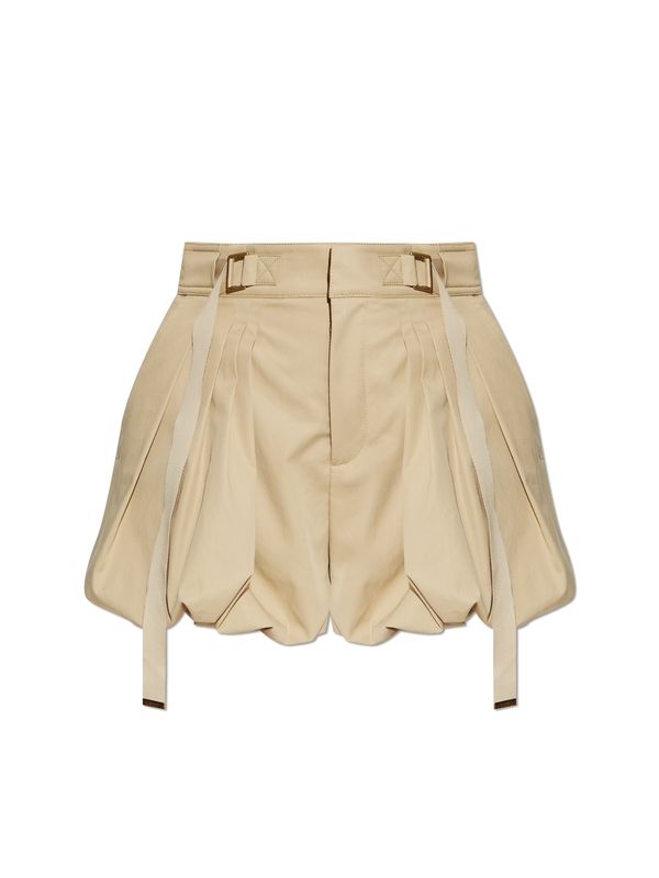 Buckle Strap Pumpkin Cotton Shorts