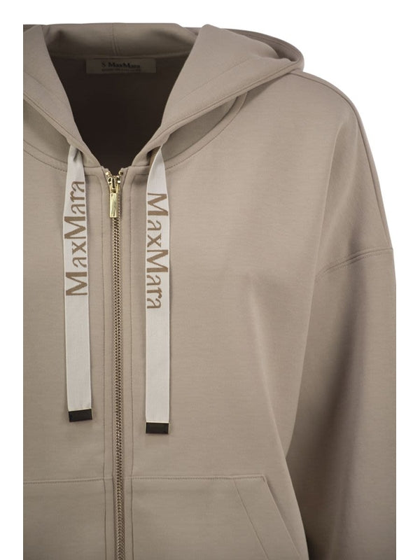 Logo Drawstring Hooded Zip-Up