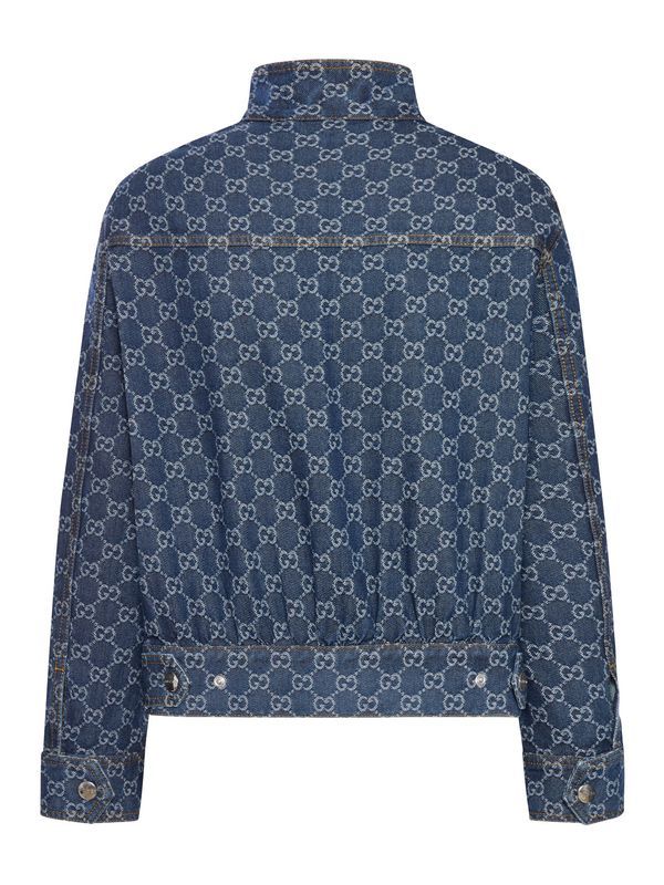 All Over GG Pattern Jacquard
  Denim Bomber