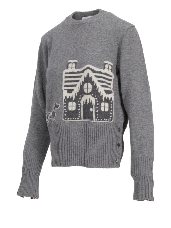 Jacquard Grey Wool Knit