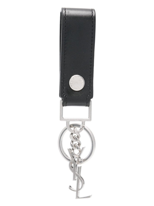 Cassandra Monogram Leather Key
  Ring