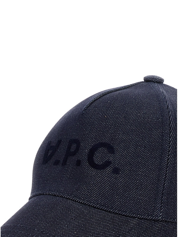 'Eden' Blue Baseball Cap with Embroidery in Denim Man Cap