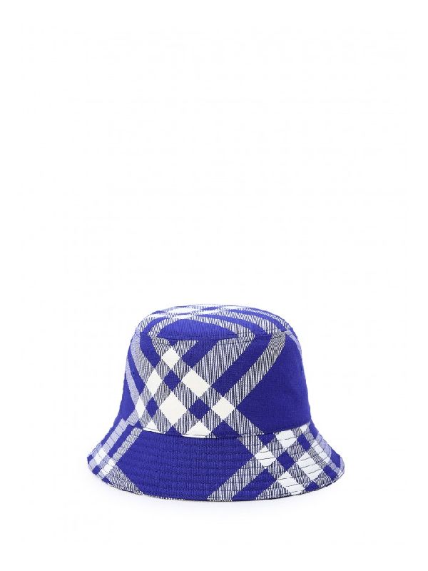 Check Wool Blend Bucket Hat