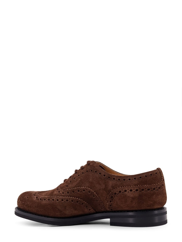 Brogue Detail Suede Lace-Up Shoes