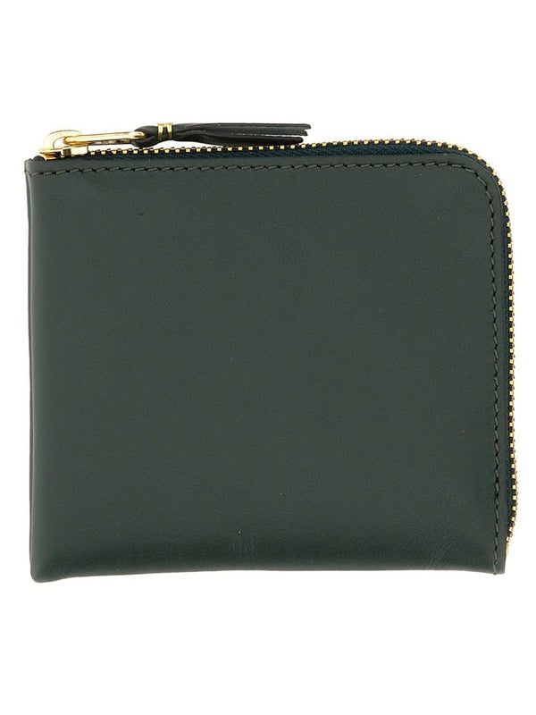 Classic Leather Half Zipper Wallet