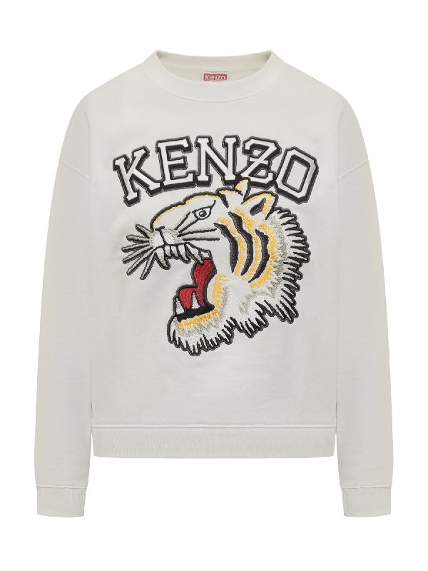 Tiger Embroidery Decorated Cotton
  Sweatshirt