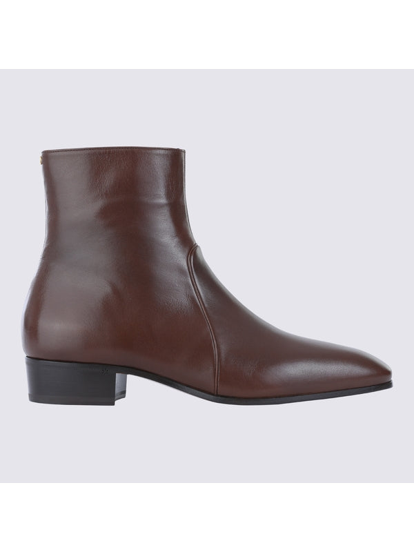 Valentino Burgundy Ankle Boots