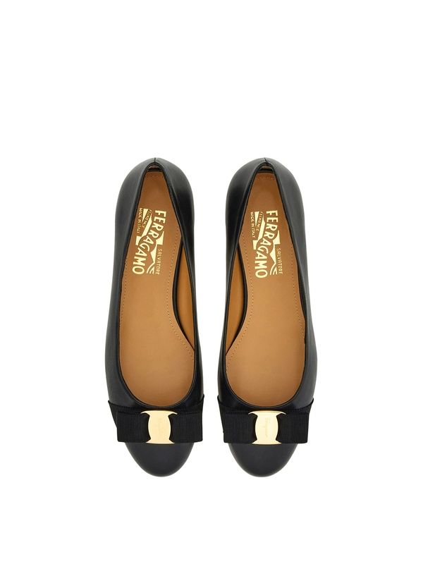 Vara Bow Nappa Leather Flat Shoes