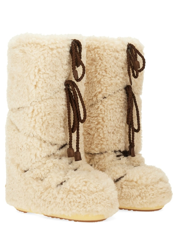 Moon Boot Beige Lace-Up Boots