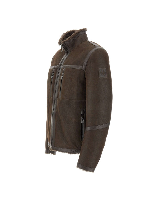 Belstaff High Neck Leather Jacket