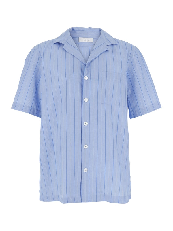 Stripe Cotton Short-Sleeve Shirt