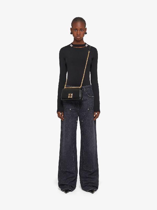 4G Logo Chain Leather Small Crossbody Bag