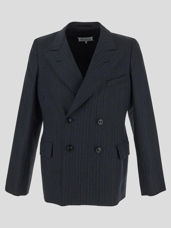 Back Stitch Stripe Wool Jacket