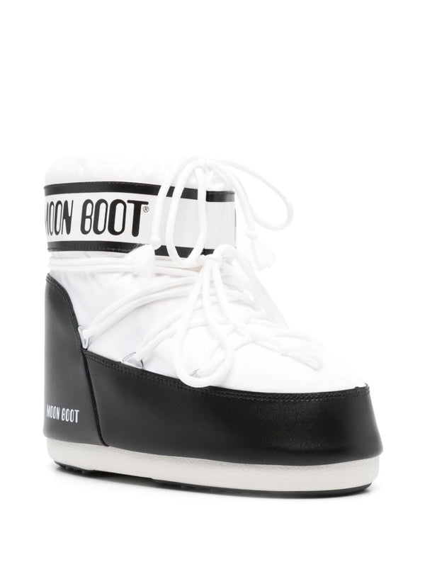 Moonboots Black White Lace-Up Boots
