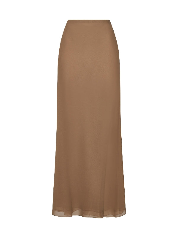 Mauva Silk Midi Skirt