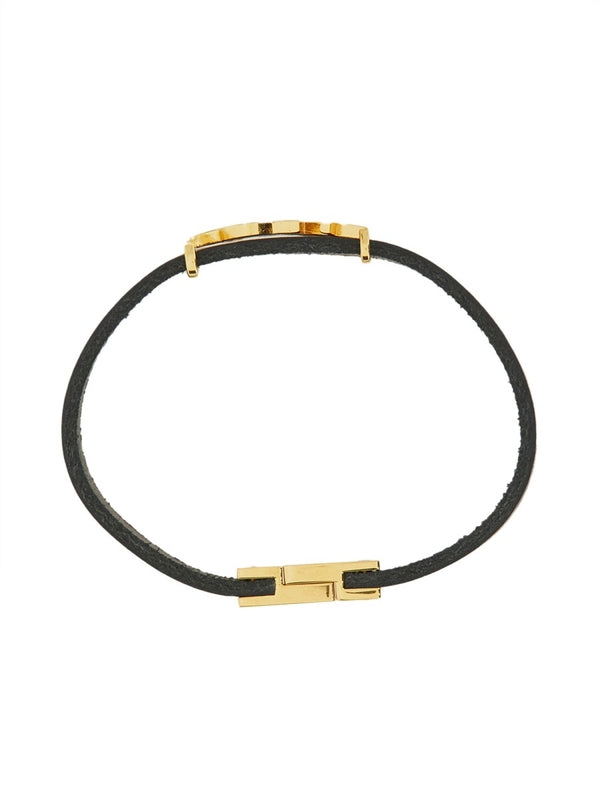 Cassandra Logo Leather Bracelet