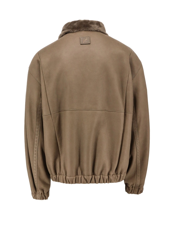 Back Logo Patch Shearling Jacket