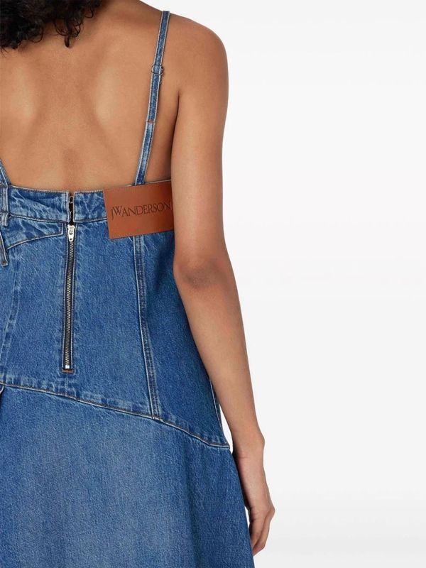 Asymmetric Denim Sleeveless Dress