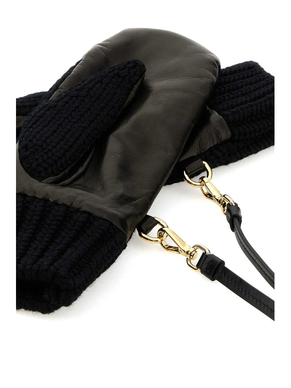 Triangle Logo Wool Shearling Gloves