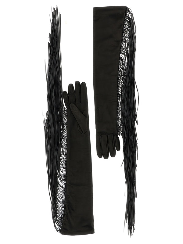 Sportmax Black Leather Gloves