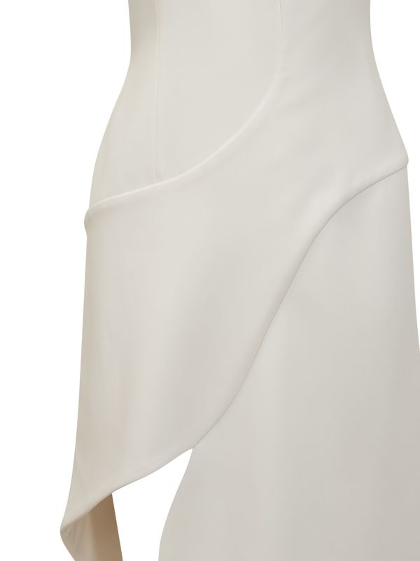 Asymmetric Cutout Curved Midi Dress