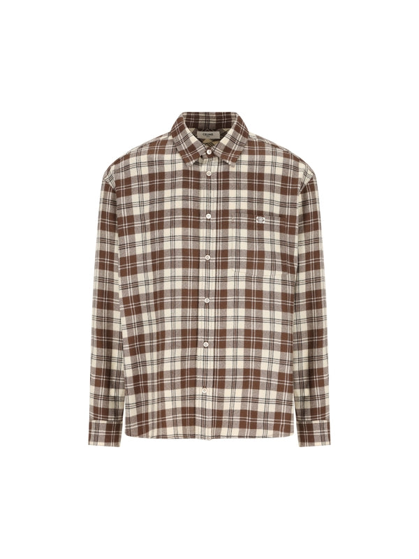 Triomphe Logo Embroidery Wool Shirt