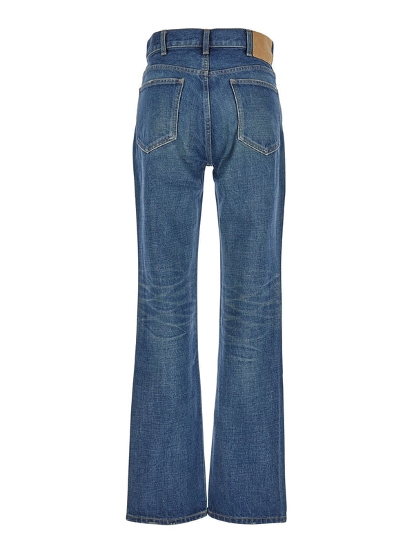 Back Logo Patch Flare Denim Pants