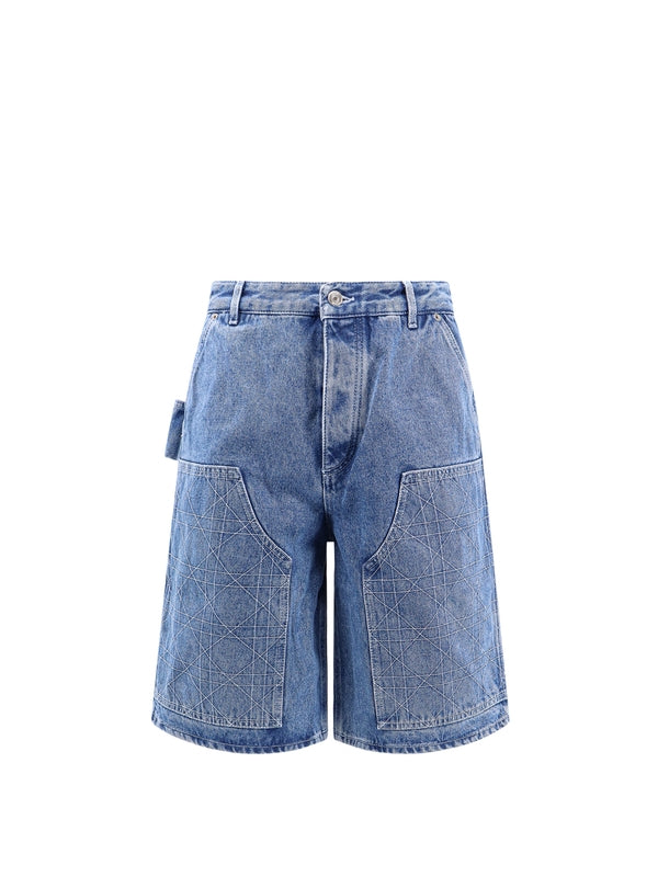 Back Logo Patch Denim Bermuda Shorts