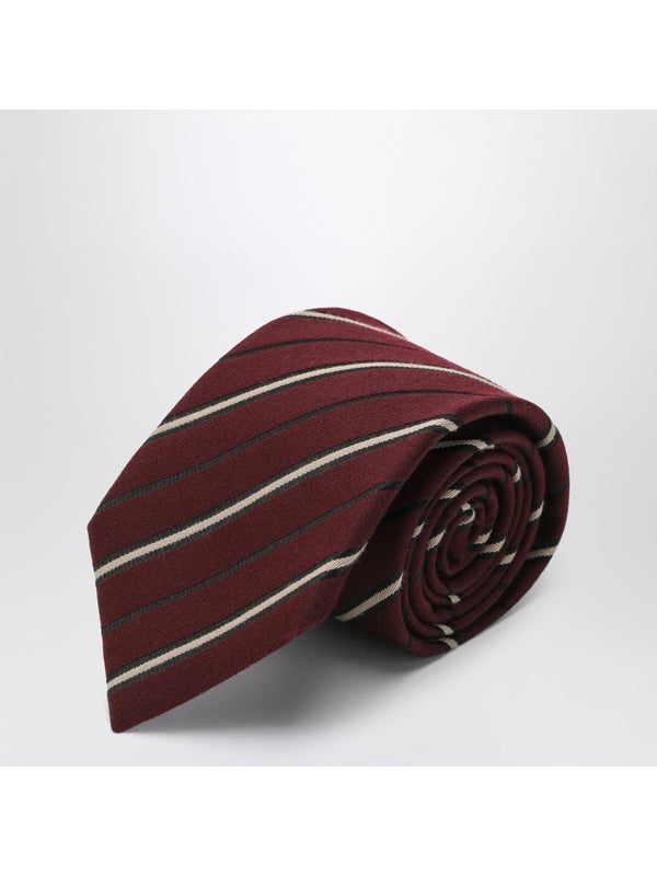 Saint Laurent Burgundy Neck Ties