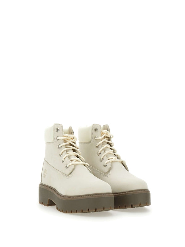 Timberland Ivory Lace-Up Boots