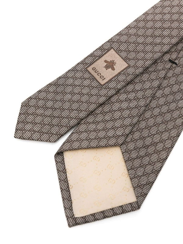 GG Logo Pattern Silk Tie