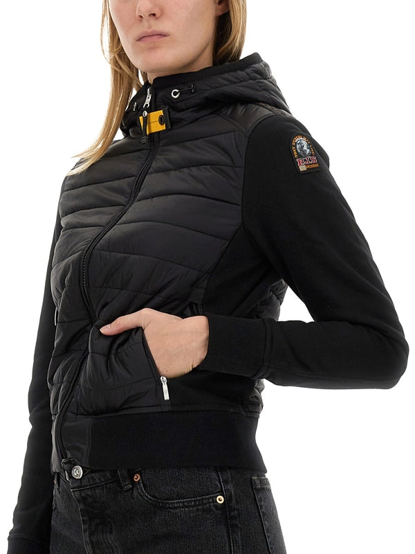 Caelie Logo Patch Nylon Puffer Cardigan