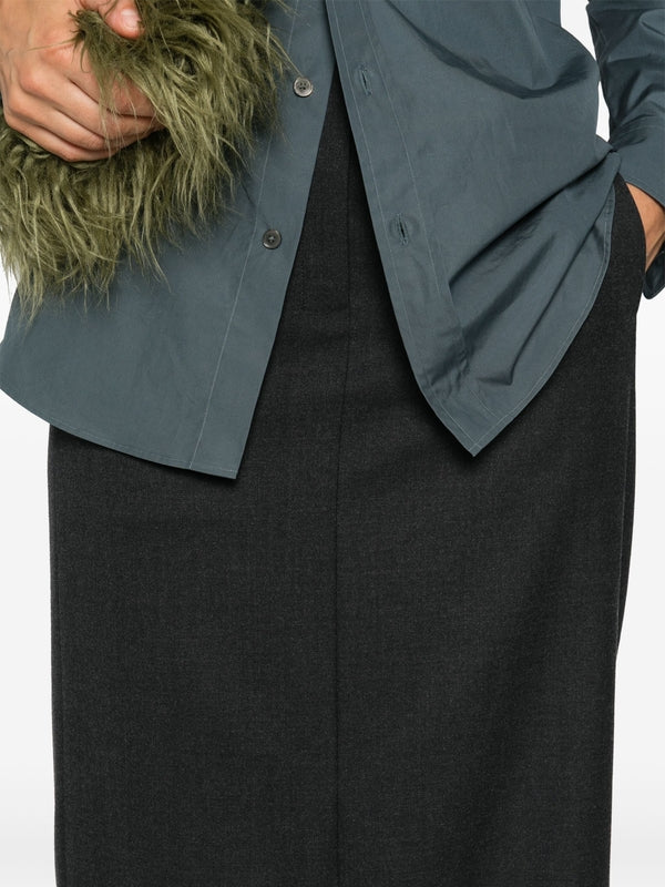 Wool Blend Long Skirt