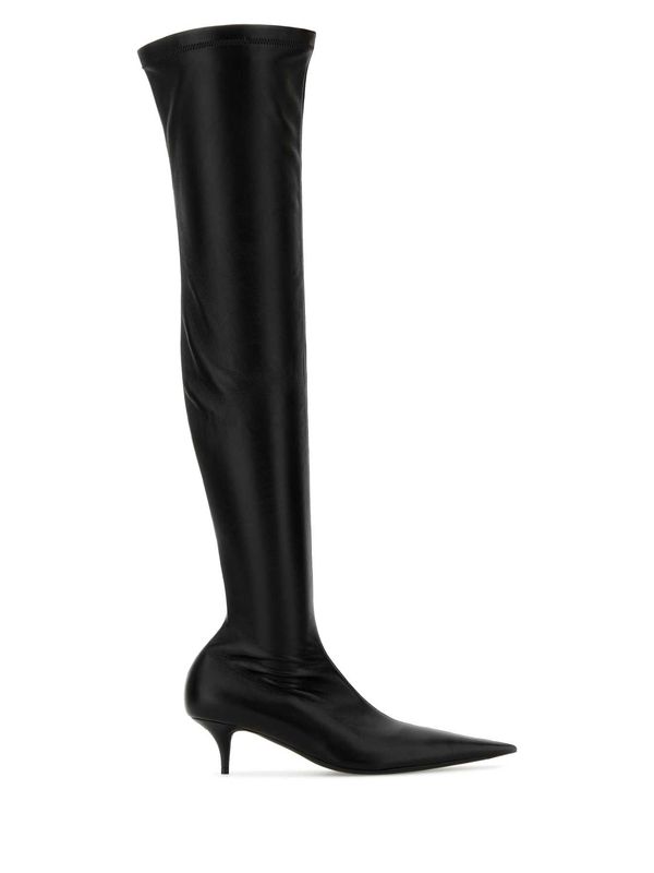 Black Leather Knee-high Boots