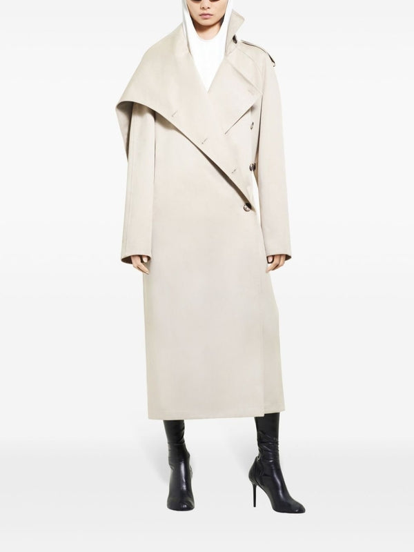 Asymmetrical Collar Trench Coat