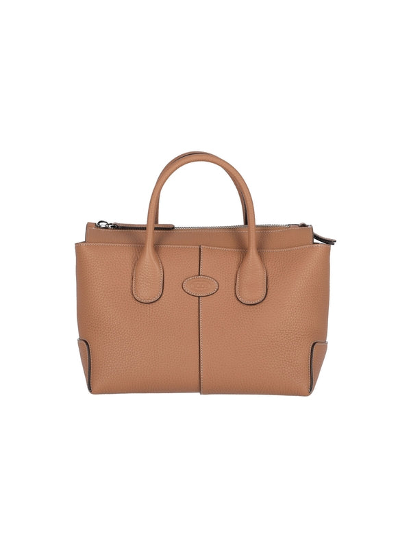 DI Logo Leather Small Tote Bag