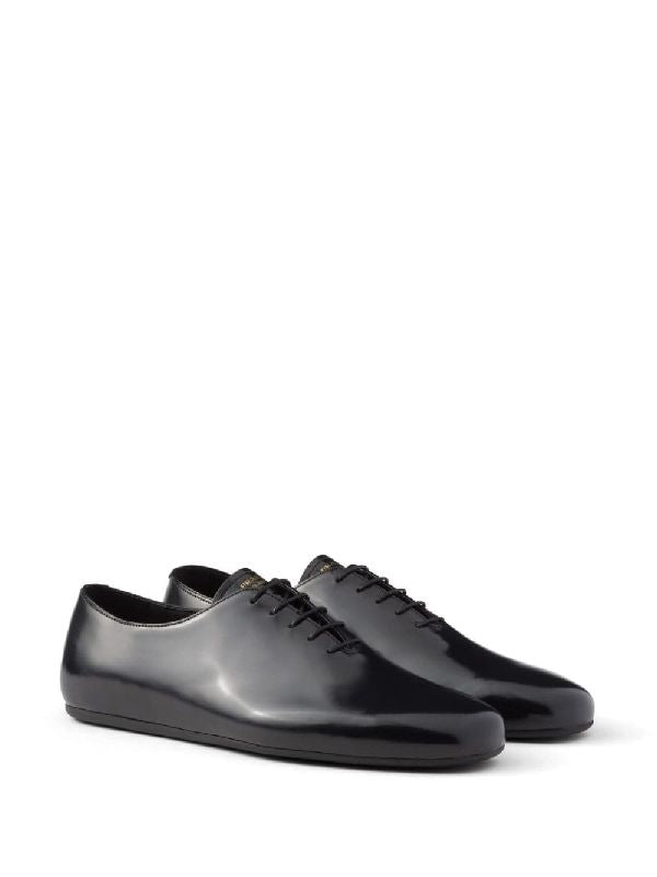 Brushed Leather Lace-Up Shoes