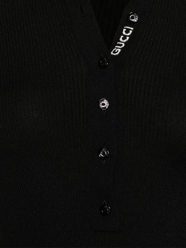 Web Detail Cashmere Silk Polo Shirt