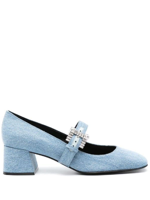 Jewel Strap Decoration Denim Pumps