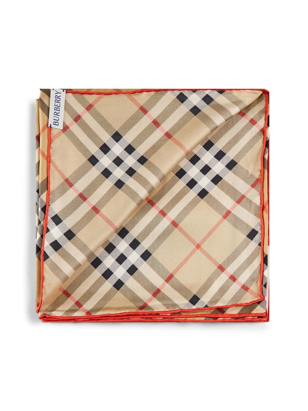 Check Pattern Silk Scarf